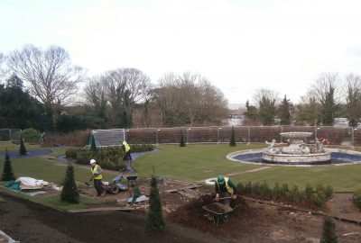 Hotel landscape under construction