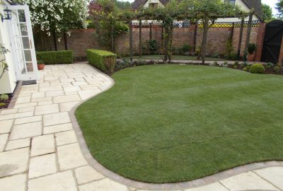 Garden lawn landscaped