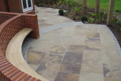 Domestic paved area in garden