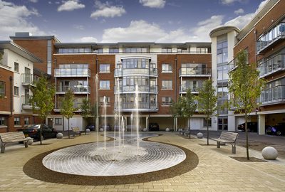Courtyard garden water fountain