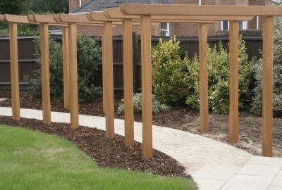 Garden entrances over path